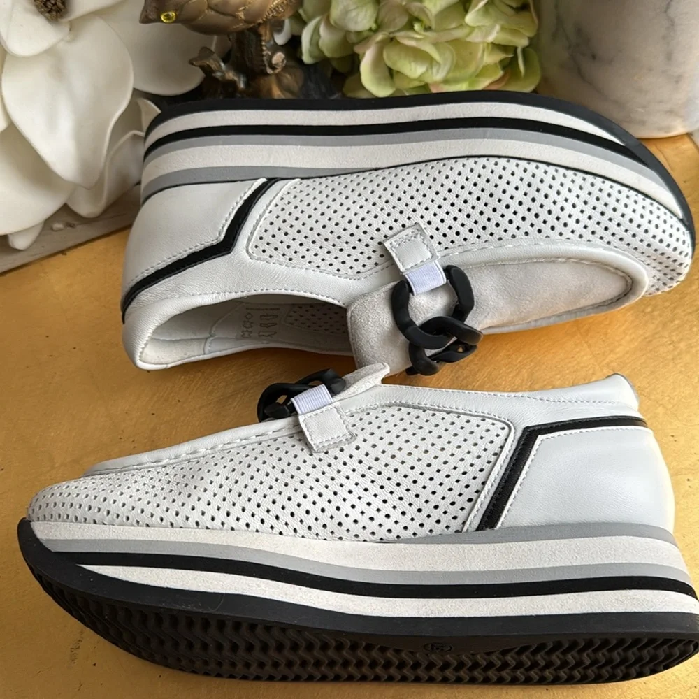 Softwaves Cassie Platform Loafers in White Ice - Picture 6 of 16